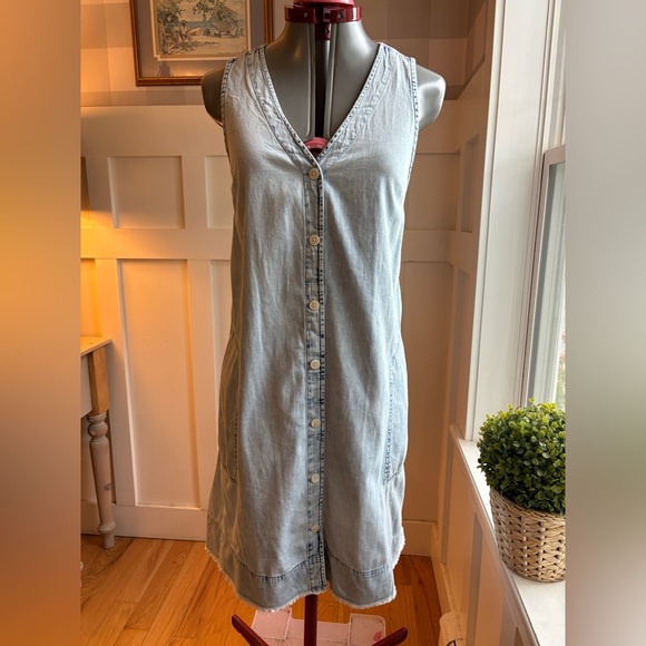 GAP Denim Sleeveless Button-Front Dress Size Small - Picture 7 of 9